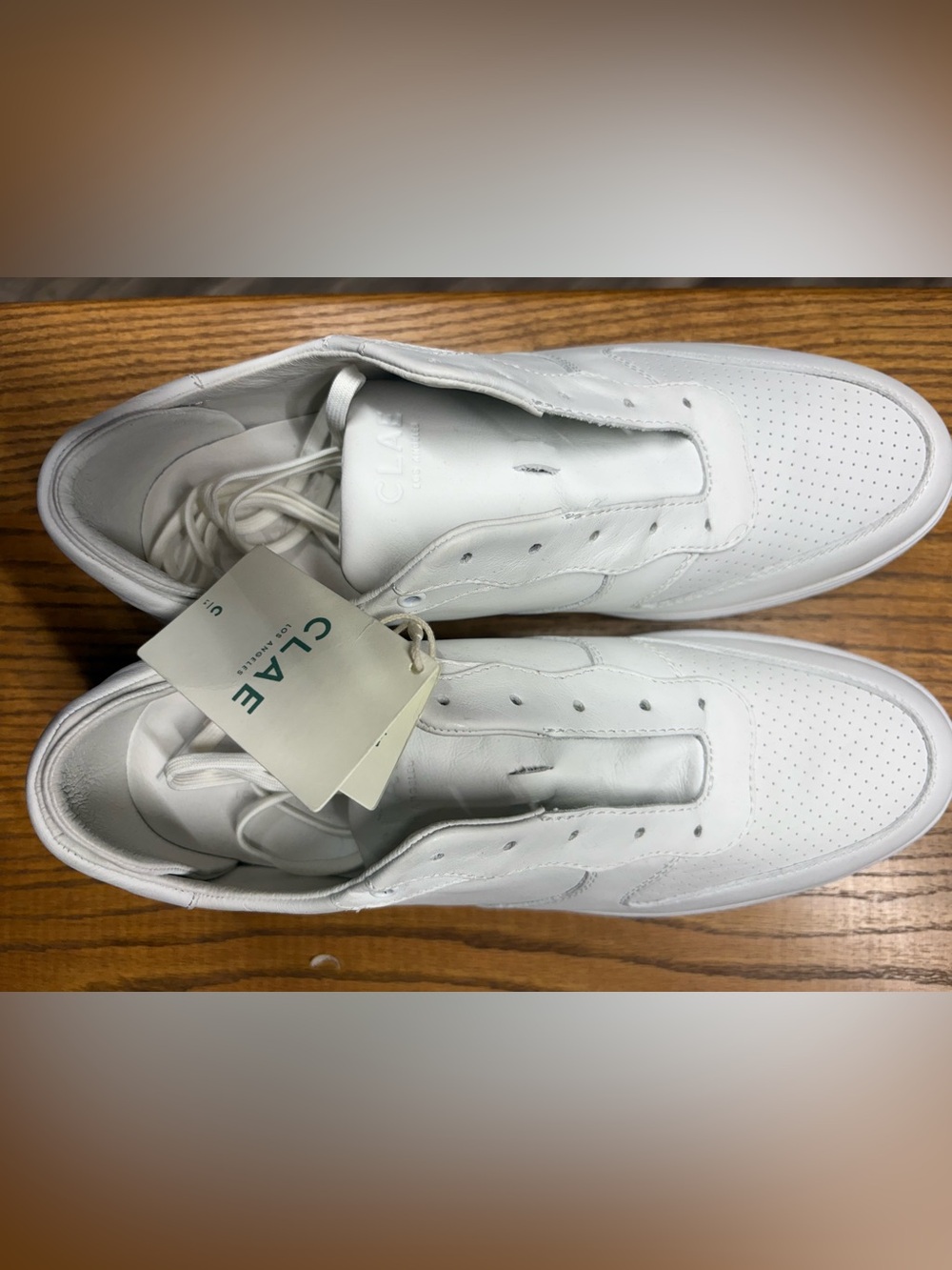 Clae Malone Men’s White Leather Sneakers
